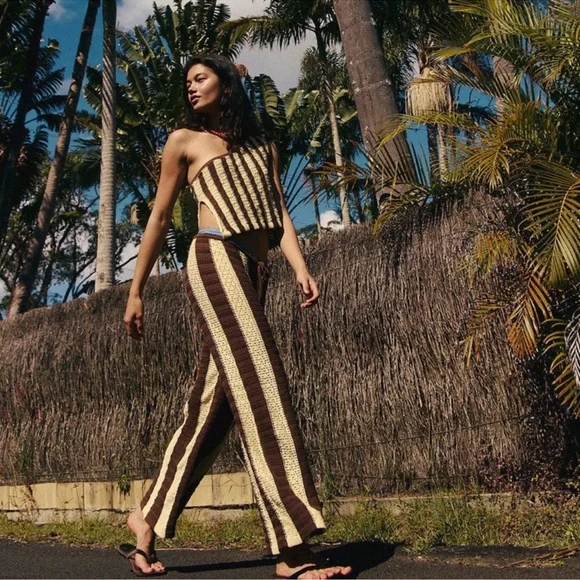 FREE PEOPLE EST CABANA CROCHET SET!! Top and bottom!!! New! L - Picture 5 of 9